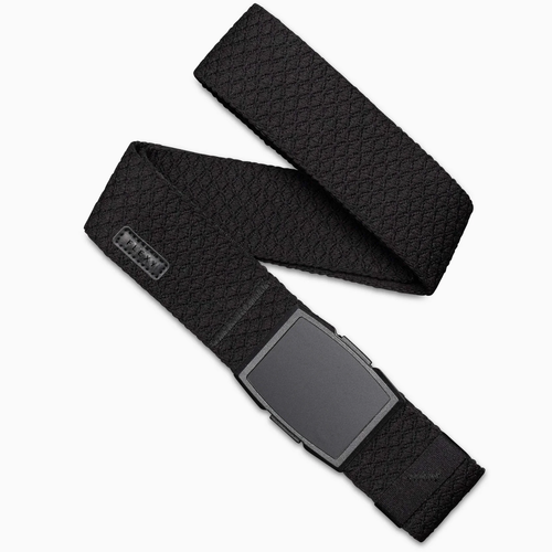Urban Chic belt laid flat, showing the buckle and diamond-textured webbing